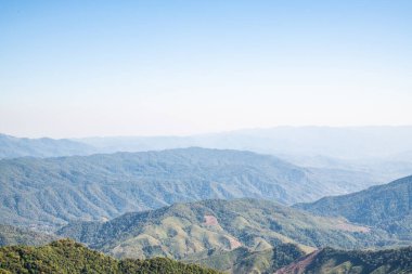 Mountain view at 1715 view point in Nan province, Thailand.