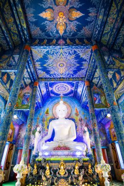 CHIANG RAI, THAILAND - 17 Ekim 2019: Rong Seur Ten Tapınağı, Chiang Rai.