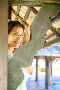 Lanna tarzı geçmişi olan Taylandlı kadın, Chiang Mai.