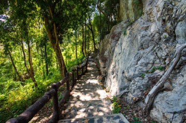 Pathway to tourist attraction of Phratupha rock painting, Lampang province.