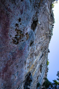 Cliff in tourist attraction of Phratupha rock painting, Lampang province.