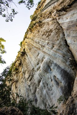 Cliff in tourist attraction of Phratupha rock painting, Lampang province.