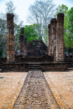 Wat Suan Kaeo Utthayan Yai tapınağı Si Satchanalai tarihi parkı, Tayland.