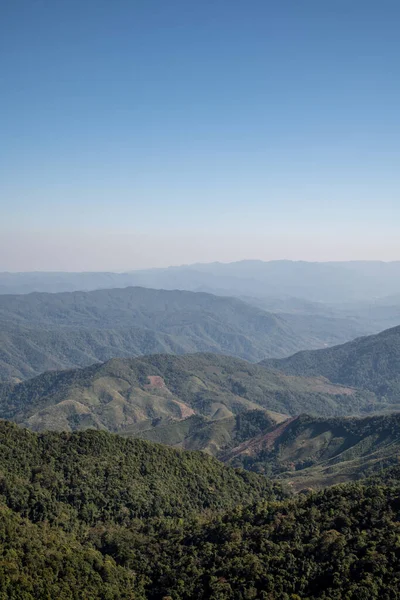 stock image Mountain view at 1715 view point in Nan province, Thailand.