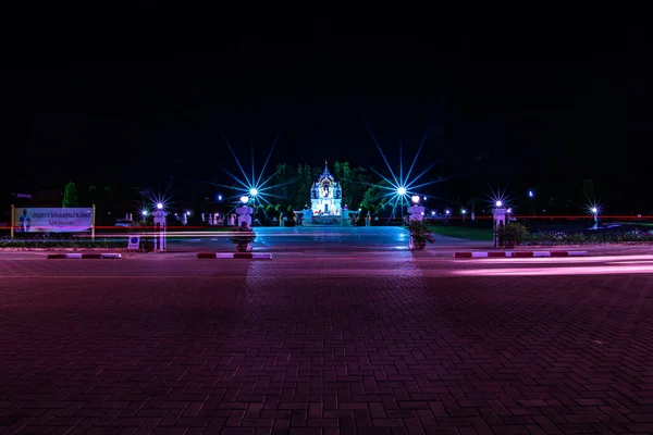 Phayao Thailand October 2019 King Ngam Muang Monument Night Phayao — Stockfoto