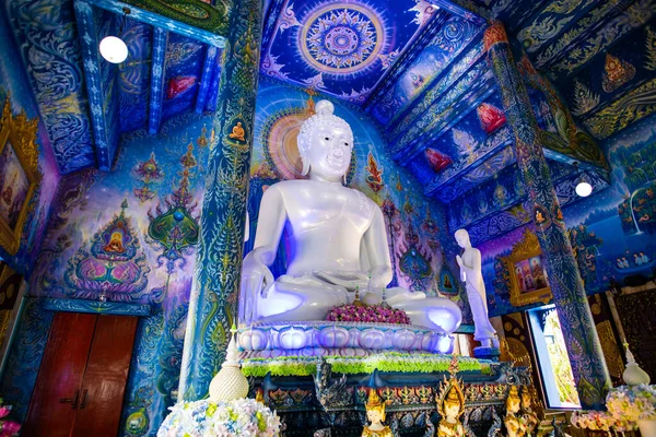 Chiang Rai Thailand Жовтня 2019 Білий Будда Храмі Ронг Фор — стокове фото