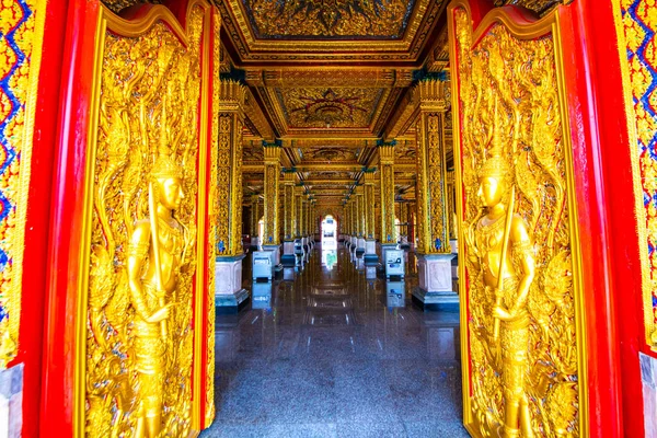 Ταϊλανδικό Στυλ Διακόσμηση Του Χρυσού Κάστρου Tha Sung Ναό Ταϊλάνδη — Φωτογραφία Αρχείου