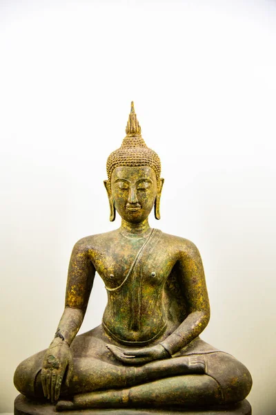 stock image Ayutthaya style Buddha with white background, Thailand.