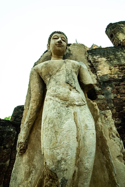 Starověká Socha Buddhy Chrámu Phra Ratana Mahathat Chaliang Thajsko — Stock fotografie