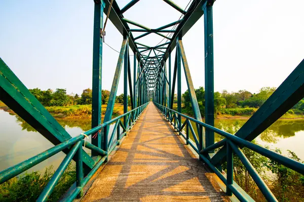 Pont Fer Sur Rivière Dans Province Sukhothai Thaïlande — Photo