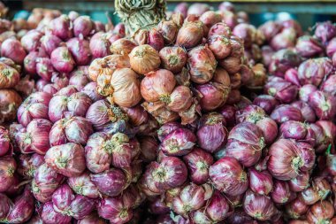 Tayland 'ın kırmızı soğan arka planı.