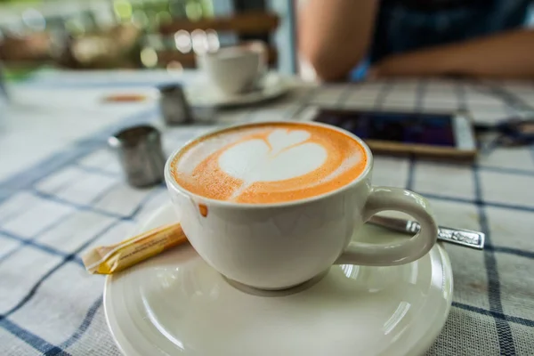 Beautiful Hot Milk Tea White Cup Thailand — Stock Photo, Image