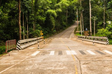 Tayland 'daki dağda küçük bir yol.