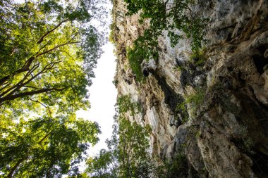 Cliff in tourist attraction of Phratupha rock painting, Lampang province.