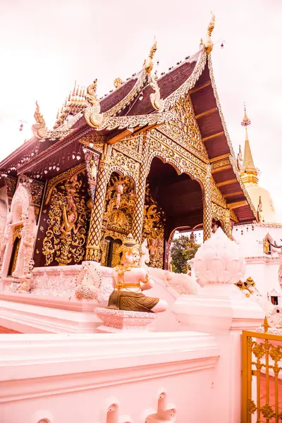 Igreja Estilo Lanna Mosteiro Floresta Darabhirom Província Chiangmai Tailândia — Fotografia de Stock