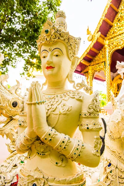 Bela Arte Moldagem Mosteiro Floresta Darabhirom Província Chiangmai Tailândia — Fotografia de Stock