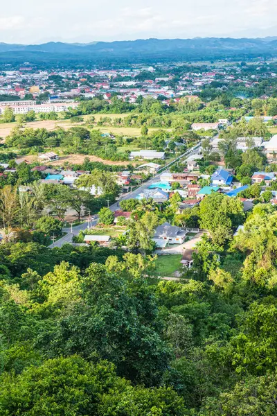 Nan şehrinin kuş bakışı manzarası, Tayland.