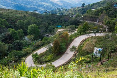 Tayland 'ın Chiangrai eyaletindeki Doi Pha Tang' da Dağ Manzarası.