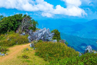 Chiangrai, Tayland 'da Doi Pha Tang' da Manzara Noktası.