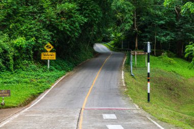 Tayland 'daki dağda küçük bir yol.
