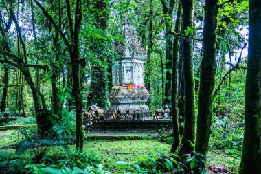 Doi Inthanon Ulusal Parkı 'ndaki Kral Inthanon Anıt Tapınağı, Tayland.