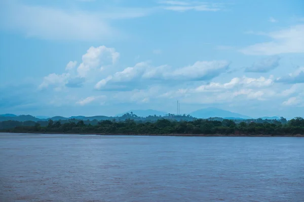 Krajina Pohled Řeku Mekong Thajsko — Stock fotografie