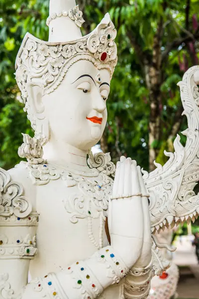 Прекрасне Молдингове Мистецтво Лісовому Монастирі Дарабхіром Провінції Чіангмай Таїланд — стокове фото
