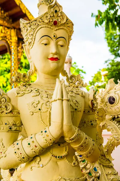 Beautiful Molding Art Darabhirom Forest Monastery Chiangmai Province Thailand — Stock Photo, Image