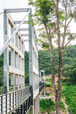 Suspension bridge at Mae Kuang Udom Thara dam, Thailand.