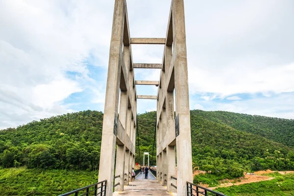 Suspension bridge at Mae Kuang Udom Thara dam, Thailand.