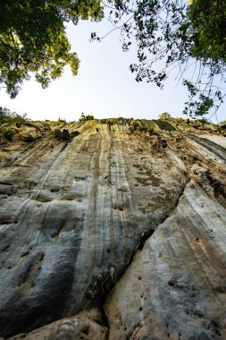 Cliff in tourist attraction of Phratupha rock painting, Lampang province.