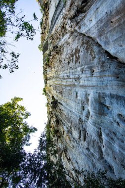 Cliff in tourist attraction of Phratupha rock painting, Lampang province.