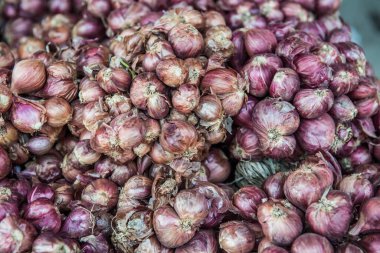 Tayland 'ın kırmızı soğan arka planı.