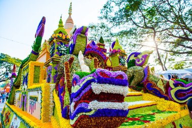 CHIANG MAI, THAILAND - 4 Şubat 2018: 42. Chiang Mai Çiçek Festivali, Tayland.