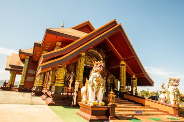 Prayodkhunpol 'deki güzel Tayland Kilisesi Wiang Kalong Tapınağı, Tayland.