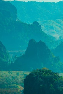 Phu Langka Ulusal Parkı, Tayland Güzel Dağ Manzarası.