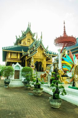 Tayland 'daki Ban Den Tapınağı' nda güzel bir Tayland tarzı kilise..