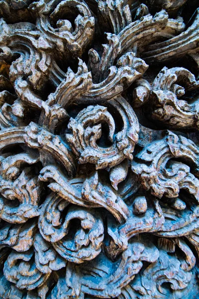 Ancient Wood Carving Donsak Temple Uttaradit Province — Stock Photo, Image