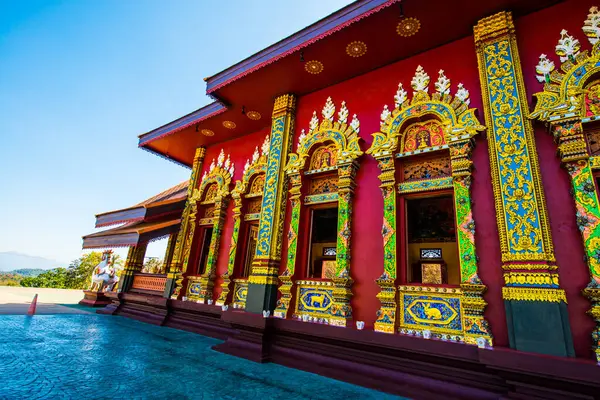 Piękny Tajski Kościół Świątyni Prayodkhunpol Wiang Kalong Tajlandia — Zdjęcie stockowe
