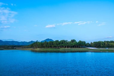 Tayland 'ın Chiang Rai eyaletinde göl manzarası.
