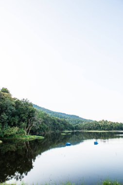 Mae Jok Luang rezervuarının manzara görüntüsü, Tayland.