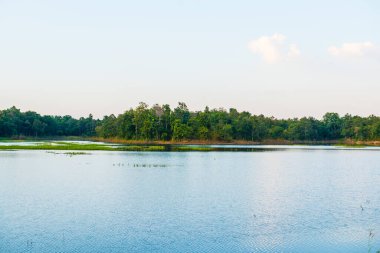 Mae Jok Luang rezervuarının manzara görüntüsü, Tayland.