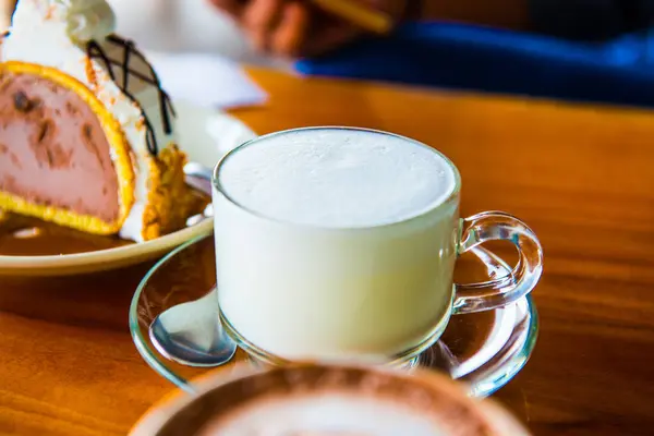 stock image Hot milk in a cup, Thailand.