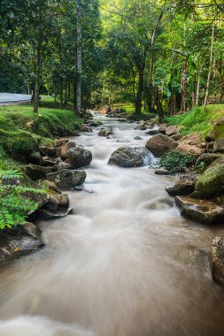 Su, Tayland 'ın Chiang Rai ilindeki Khunkorn şelalesinde akıyor..