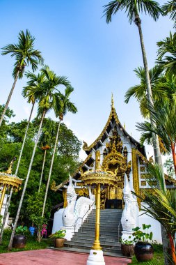 Watphadarabhirom tapınağının güzel manzarası, Tayland.