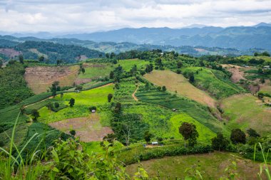 Tayland 'ın Phayao eyaletindeki dağ manzarası.