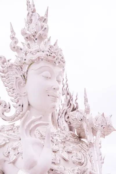 Dekoration Med Gjutning Konst Rong Khun Tempel Thailand — Stockfoto