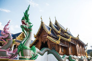 Tayland 'daki Ban Den Tapınağı' nda güzel bir Tayland tarzı kilise..