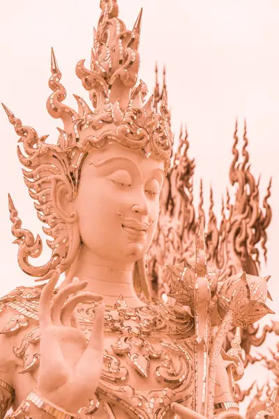 Διακόσμηση Την Τέχνη Χύτευσης Στο Ναό Rong Khun Ταϊλάνδη — Φωτογραφία Αρχείου