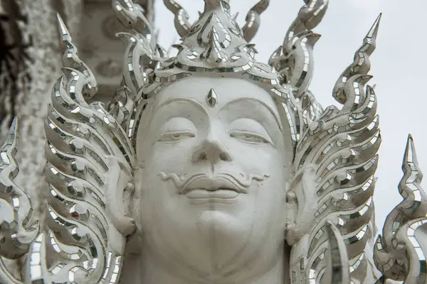 Dekorace Litím Umění Chrámu Rong Khun Thajsko — Stock fotografie